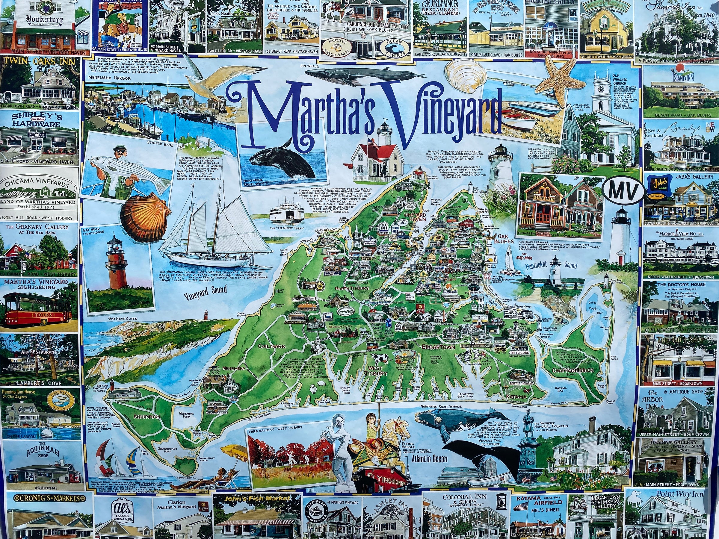 Martha's Vineyard White Mountain Poster | Chicken Alley Thrift